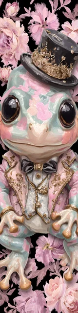 Free kawaii frog bookmark featuring baroque kawaii frog bookmark
